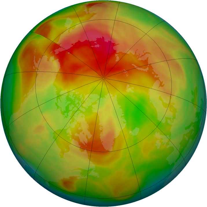 Arctic ozone map for 29 March 2005